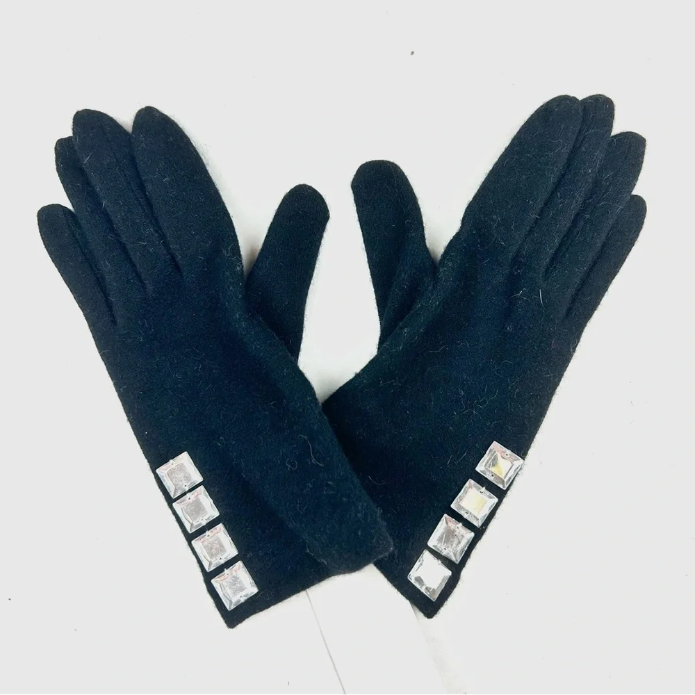 FairWeather Accessories Black Wool Gloves NWT